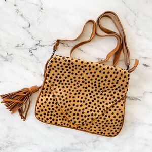 Crosstree Lane Womens Leather & Calf Hair Cheetah Print Purse